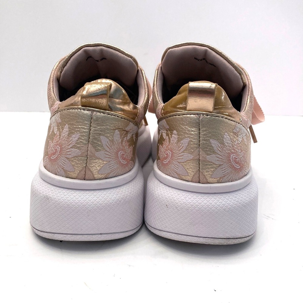 Ted Baker Rose Gold‎ Floral Sneakers Metallic Ribbon Laces Womens 6/6.5 EU 37 - Picture 8 of 13